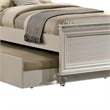Pemberly Row Twin Size Bed with Radial Arch Headboard in Pearl White