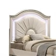 Pemberly Row Twin Size Bed with Radial Arch Headboard in Pearl White