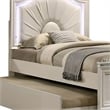 Pemberly Row Twin Size Bed with Radial Arch Headboard in Pearl White