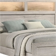Pemberly Row Queen Size Bed with Headboard Shelves in White Wash