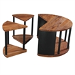 Pemberly Row 30-Inch Round Coffee Table with 3-Piece Split Design