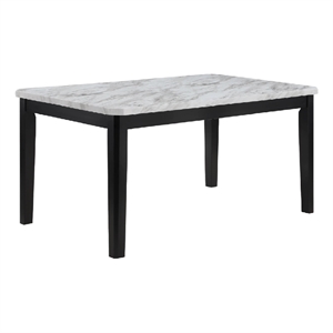 Pemberly Row 64-Inch Dining Table with White Faux Marble Top