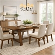 Pemberly Row Extendable Dining Table with Trestle Base in Hickory Brown