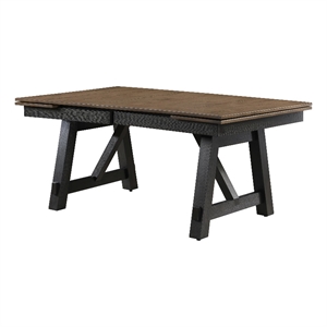 Pemberly Row Extendable Dining Table with 2 Leaves in Brown and Black
