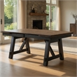 Pemberly Row Extendable Dining Table with 2 Leaves in Brown and Black