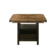 Pemberly Row Counter Height Table with Lazy Susan and Shelves in Black and Brown