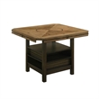 Pemberly Row Counter Height Table with Lazy Susan and Shelves in Black and Brown