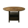 Pemberly Row Counter Height Table with Lazy Susan and Shelves in Black and Brown