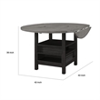 Pemberly Row Extendable Counter Height Table with Lazy Susan in Black and Gray
