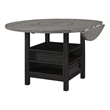 Pemberly Row Extendable Counter Height Table with Lazy Susan in Black and Gray