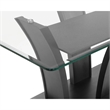 Pemberly Row 72-Inch Glass Top Dining Table with Pedestal in Dark Gray