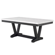 Pemberly Row 72-Inch Dining Table with White Faux Marble Top and Trestle Base