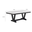 Pemberly Row 72-Inch Dining Table with White Faux Marble Top and Trestle Base