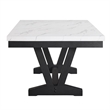 Pemberly Row 72-Inch Dining Table with White Faux Marble Top and Trestle Base
