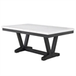 Pemberly Row 72-Inch Dining Table with White Marble Top and Black Trestle Base