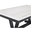 Pemberly Row 72-Inch Dining Table with White Marble Top and Black Trestle Base