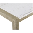 Pemberly Row 66-Inch Dining Table with White Marble Top in Light Brown