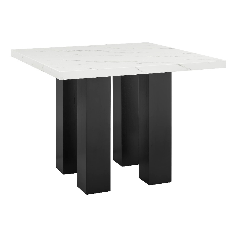 Pemberly Row 48-Inch Counter Height Table with Faux Marble Top in Black