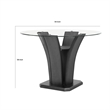 Pemberly Row 54-Inch Glass Top Counter Height Table with Pedestal in Dark Gray