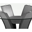 Pemberly Row 54-Inch Glass Top Counter Height Table with Pedestal in Dark Gray