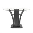 Pemberly Row 54-Inch Glass Top Counter Height Table with Pedestal in Dark Gray