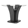 Pemberly Row 54-Inch Glass Top Counter Height Table with Pedestal in Dark Gray