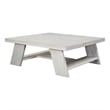 Pemberly Row 40-Inch Square Coffee Table in Biscotti White Mango Wood