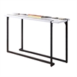 Pemberly Row 47-Inch Console Table with Black Steel Sled Base in White Lacquer