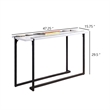Pemberly Row 47-Inch Console Table with Black Steel Sled Base in White Lacquer