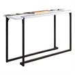 Pemberly Row 47-Inch Console Table with Black Steel Sled Base in White Lacquer