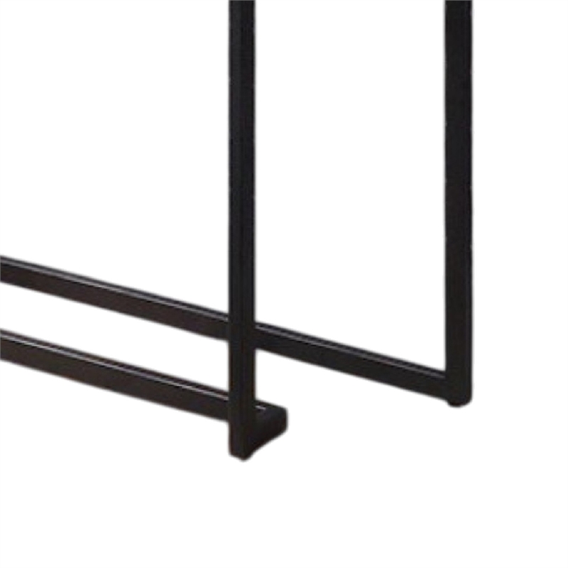 Pemberly Row 47-Inch Console Table with Black Steel Sled Base in White Lacquer