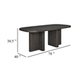 Pemberly Row 78-Inch Rectangular Dining Table in Ebony Black