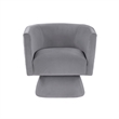 Pemberly Row Swivel Accent Armchair with Diamond Stitch in Gray Velvet