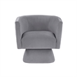 Pemberly Row Swivel Accent Armchair with Diamond Stitch in Gray Velvet