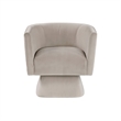 Pemberly Row Swivel Accent Armchair with Diamond Stitch in Taupe Brown Velvet