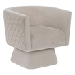 Pemberly Row Swivel Accent Armchair with Diamond Stitch in Taupe Brown Velvet