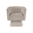 Pemberly Row Swivel Accent Armchair with Diamond Stitch in Taupe Brown Velvet
