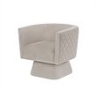 Pemberly Row Swivel Accent Armchair with Diamond Stitch in Taupe Brown Velvet