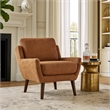 Pemberly Row Mid-Century Accent Armchair in Burnt Orange Chenille