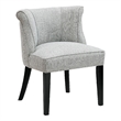 Pemberly Row Curved Back Accent Chair in Gray Polyester with Espresso Legs