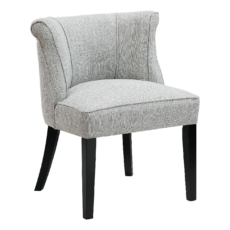 Pemberly Row Curved Back Accent Chair in Gray Polyester with Espresso Legs