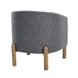 Pemberly Row Barrel Accent Chair in Gray Polyester with Light Brown Legs