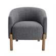 Pemberly Row Barrel Accent Chair in Gray Polyester with Light Brown Legs