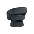 Pemberly Row Contemporary Barrel Swivel Accent Chair in Dark Gray Velvet