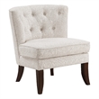 Pemberly Row Button Tufted Wingback Accent Chair in Beige Polyester
