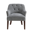 Pemberly Row Button Tufted Accent Armchair with Sloped Arms in Charcoal Gray