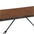 Pemberly Row Industrial 71-Inch Dining Table with U-Shaped Base in Brown & Black