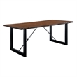 Pemberly Row Industrial 71-Inch Dining Table with U-Shaped Base in Brown & Black