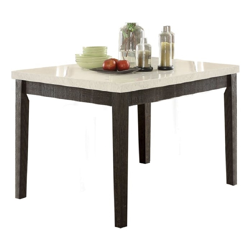 Pemberly Row Counter Height Table with Marble Top in White and Black
