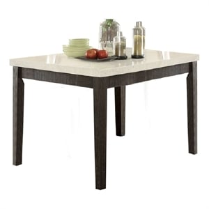 Pemberly Row Counter Height Table with Marble Top in White and Black